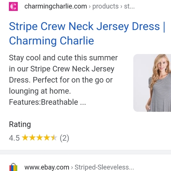 🎉 Charming Charlie stripe jersey dress! Sz S… - Picture 4 of 8